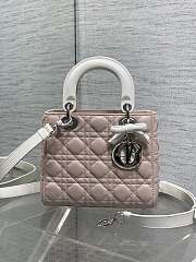 Kitlife Dior Lady My ABC Dior Bag with Chain Latte and Pink Cannage Lambskin With Bow 8878 20x17x8cm  - 1