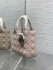 Kitlife Dior Lady My ABC Dior Bag with Chain Latte and Pink Cannage Lambskin With Bow 8878 20x17x8cm  - 6
