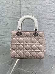 Kitlife Dior Lady My ABC Dior Bag with Chain Latte and Pink Cannage Lambskin With Bow 8878 20x17x8cm  - 5