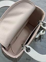 Kitlife Dior Lady My ABC Dior Bag with Chain Latte and Pink Cannage Lambskin With Bow 8878 20x17x8cm  - 3