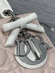 Kitlife Dior Lady My ABC Dior Bag with Chain Latte and Pink Cannage Lambskin With Bow 8878 20x17x8cm  - 2