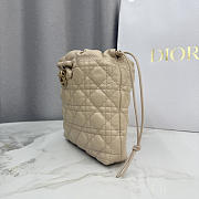 Kitlife Dior Adiorable Mini Bucket Bag Beige Cannage Lambskin 20x22x5.5cm - 5