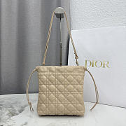 Kitlife Dior Adiorable Mini Bucket Bag Beige Cannage Lambskin 20x22x5.5cm - 4