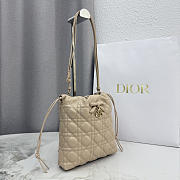 Kitlife Dior Adiorable Mini Bucket Bag Beige Cannage Lambskin 20x22x5.5cm - 3
