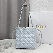 Kitlife Dior Adiorable Mini Bucket Bag Light Blue Cannage Lambskin 20x22x5.5cm - 3
