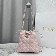 Kitlife Dior Adiorable Mini Bucket Bag Pink Cannage Lambskin 20x22x5.5cm - 1