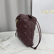 Kitlife Dior Adiorable Mini Bucket Bag Burgundy Cannage Lambskin 20x22x5.5cm - 6