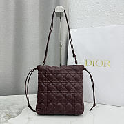 Kitlife Dior Adiorable Mini Bucket Bag Burgundy Cannage Lambskin 20x22x5.5cm - 4