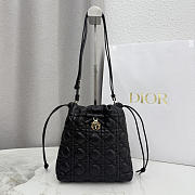 Kitlife Dior Adiorable Mini Bucket Bag Black Cannage Lambskin 20x22x5.5cm - 1