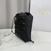 Kitlife Dior Adiorable Mini Bucket Bag Black Cannage Lambskin 20x22x5.5cm - 5
