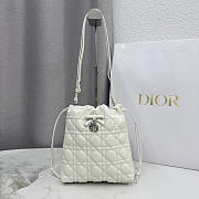 Kitlife Dior Adiorable Mini Bucket Bag White Cannage Lambskin 20x22x5.5cm  - 1