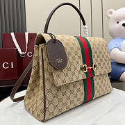 Kitife Gucci Paparazzo Large Top Handle Bag Sand & Brown GG Canvas ‎875019 37x29x13cm - 6