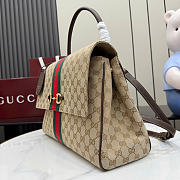 Kitife Gucci Paparazzo Large Top Handle Bag Sand & Brown GG Canvas ‎875019 37x29x13cm - 5