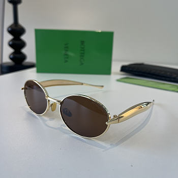 Kitlfe Bottega Veneta Metal Frame Sunglasses Brown
