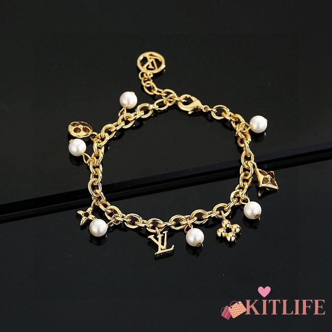 Kitlife Louis Vuitton Monogram Bracelet With Pearl  - 1