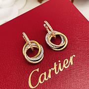 Kitlife Cartier Tricolor Diamond-encrusted Round Earrings - 1