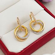 Kitlife Cartier Tricolor Diamond-encrusted Round Earrings - 4
