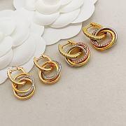 Kitlife Cartier Tricolor Diamond-encrusted Round Earrings - 3