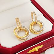 Kitlife Cartier Tricolor Diamond-encrusted Round Earrings - 2