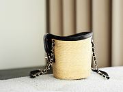 Kitlife Chanel Small Shopping Tote Bag Beige Raffia and Black Lambskin 18x40x13cm - 6