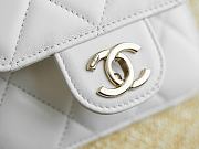 Kitlife Chanel Small Shopping Tote Bag Beige Raffia and White Lambskin 18x40x13cm - 6