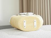 Kitlife Chanel Small Shopping Tote Bag Beige Raffia and White Lambskin 18x40x13cm - 4