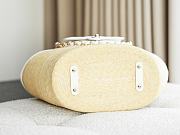 Kitlife Chanel Large Shopping Tote Bag Beige Raffia and White Lambskin 26x53x18cm - 4