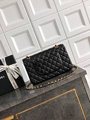 Kitlife Chanel Classic Flap Bag Black Sheepskin, Glass enamel, Gemstones, Silver & gold-colored Metals  15.5x25.5x6.5cm - 4