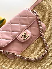Kitlife Chanel Large Shopping Tote Bag Beige Raffia and Pink Lambskin 26x53x18cm - 4