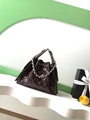 Kitlife Chanel 25C Drawstring Bucket Hobo Bag Dark Brown Glossy Calfskin AS5293 30×26×14cm  - 6