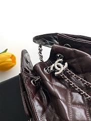 Kitlife Chanel 25C Drawstring Bucket Hobo Bag Bag Dark Brown Glossy Calfskin AS5631 20x22x12.5cm  - 2