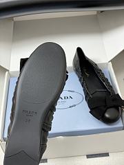 Kitlife Prada Bow Elasticated Black Leather Ballet Flats - 5