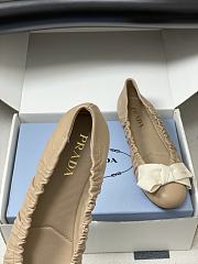Kitlife Prada Bow Elasticated Beige Leather Ballet Flats - 5