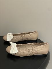 Kitlife Prada Bow Elasticated Beige Leather Ballet Flats - 4