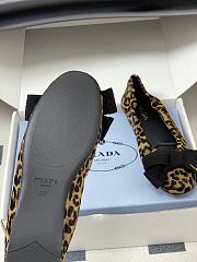 Kitlife Prada Bow Elasticated Leopard Printed Suede Leather Ballet Flats  - 6