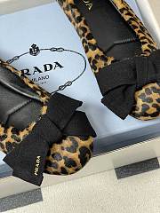 Kitlife Prada Bow Elasticated Leopard Printed Suede Leather Ballet Flats  - 5