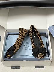 Kitlife Prada Bow Elasticated Leopard Printed Suede Leather Ballet Flats  - 3