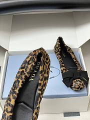 Kitlife Prada Bow Elasticated Leopard Printed Suede Leather Ballet Flats  - 2