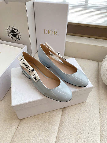 Kitlife Dior J'Adior Ballet Flat Light Blue Patent Calfskin