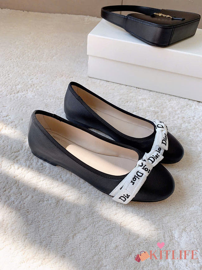 Kitlife Dior J'Adior Ballet Flat Black Lambskin - 1