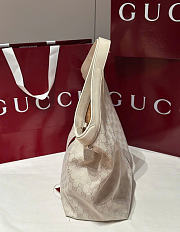Kitlife Gucci Giglio Large Tote Bag Ivory GG Canvas ‎853971 60x47x16cm - 2