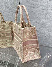 Kitlife Dior Book Tote Pink Toile de Jouy Stripes Embroidery 36.5x28x14cm - 5