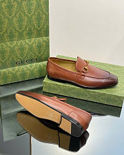 Kitlife Gucci Men Jordaan Brown Leather Loafer - 5