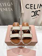 Kitlife Miu Miu Canvas Slides Beige & Brown - 1