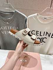 Kitlife Miu Miu Canvas Slides Beige & Brown - 4
