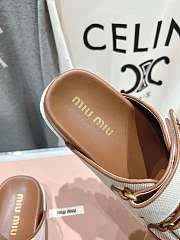 Kitlife Miu Miu Canvas Slides Beige & Brown - 5