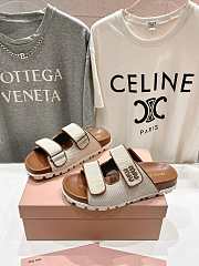 Kitlife Miu Miu Canvas Slides Beige & Brown - 6