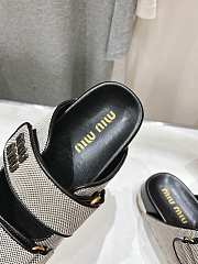 Kitlife Miu Miu Canvas Slides Grey & Black - 2