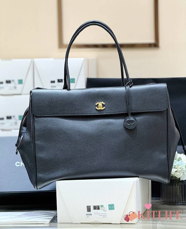 Kitlife Chanel Large Shopping Bag Black Calfskin & Gold-Tone Metal AS6289 33x43x17.5cm - 1
