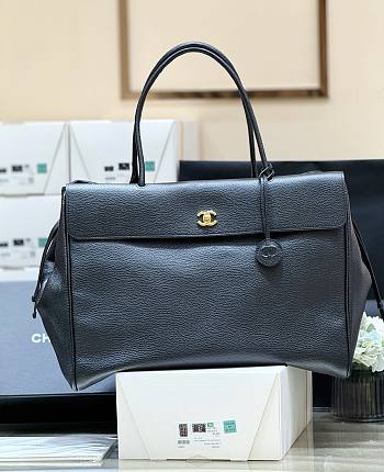 Kitlife Chanel Large Shopping Bag Black Calfskin & Gold-Tone Metal AS6289 33x43x17.5cm
